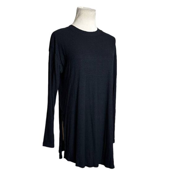 Asos black crew neck long sleeves side slits sweater size 4 - Picture 5 of 9